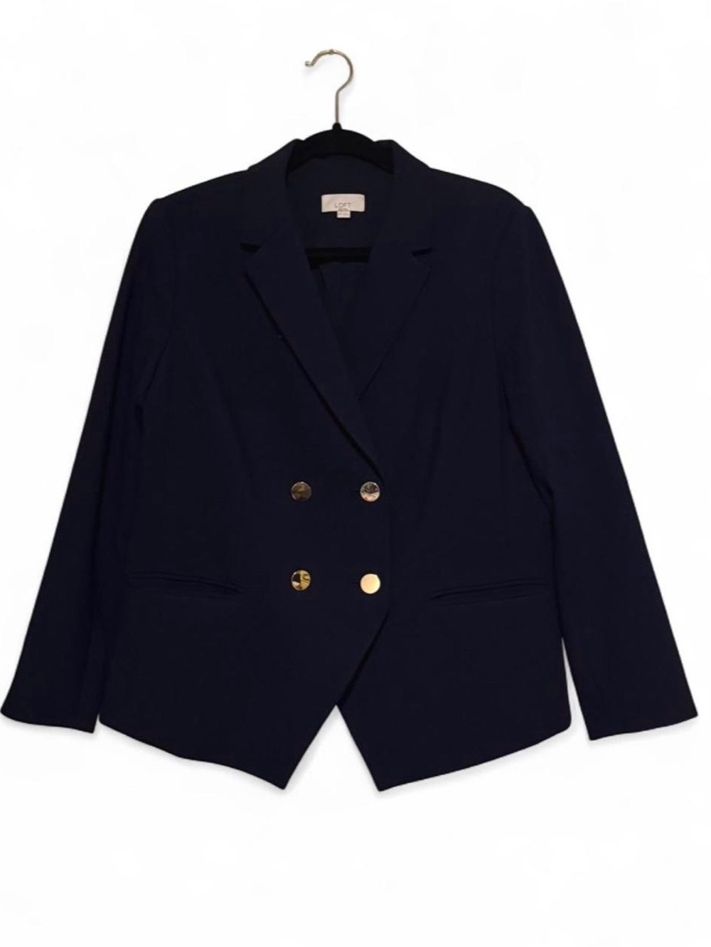 LOFT navy double-breasted navy women’s blazer, sz 14 petite
